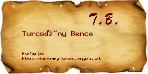 Turcsány Bence névjegykártya